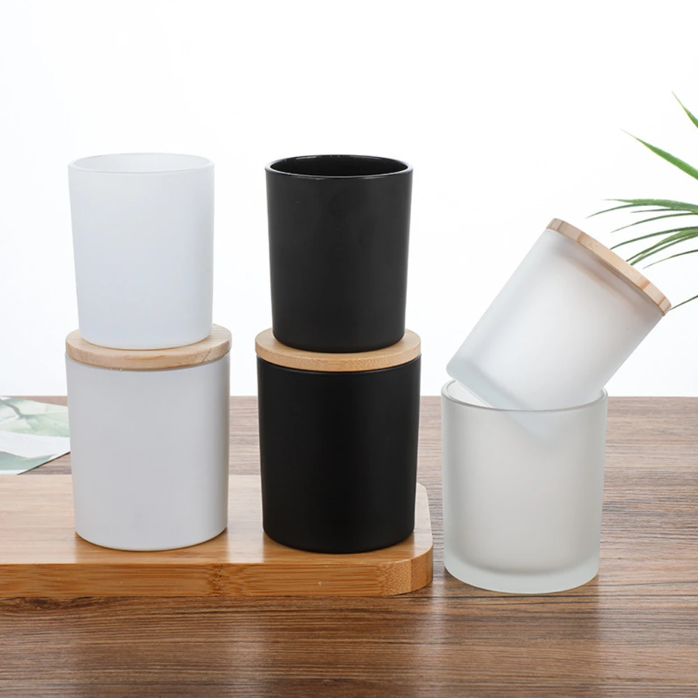 Candle Making Homewood - Wooden Cover Glass Candle Jars Matte
