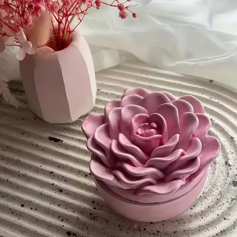 Candle Making Jars With Lids - top quality 3d rose flower candle