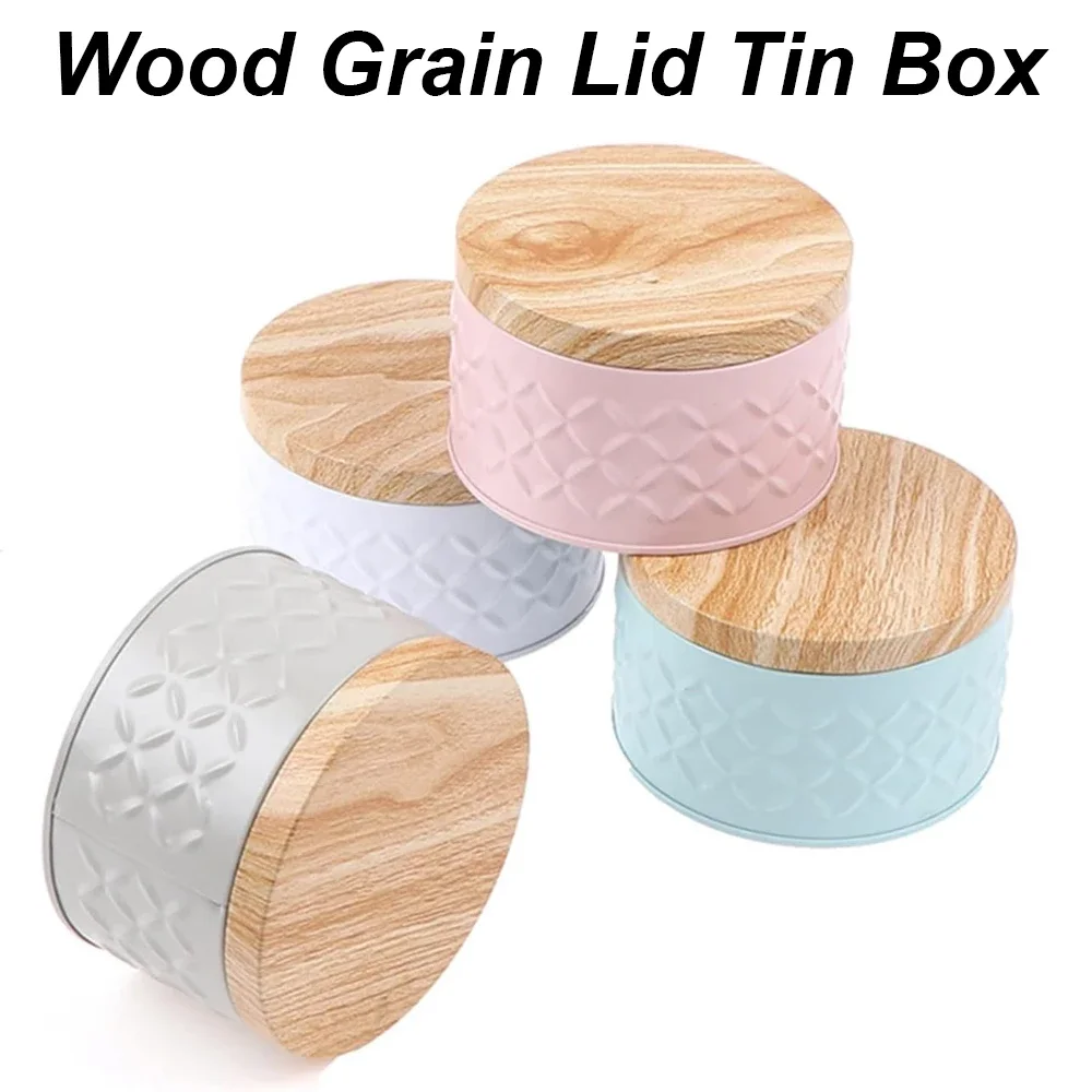 Candle Making Homewood - Tea Storage Jar Wood Grain Tin