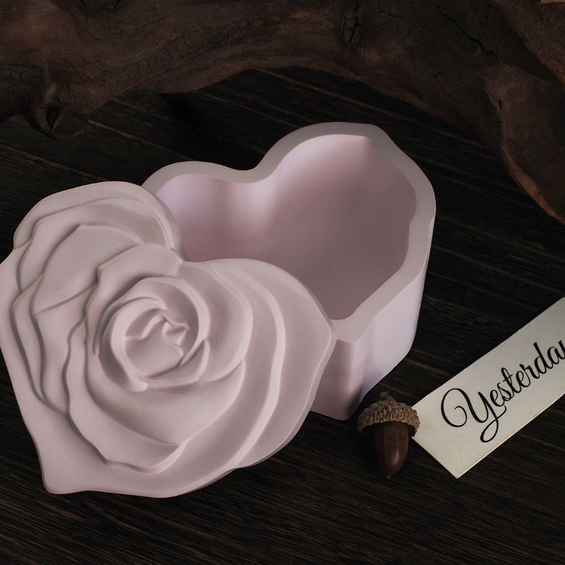 Heart Shape Rose Silicone Mold - огляд і ціна Candle Making Jars With Lids