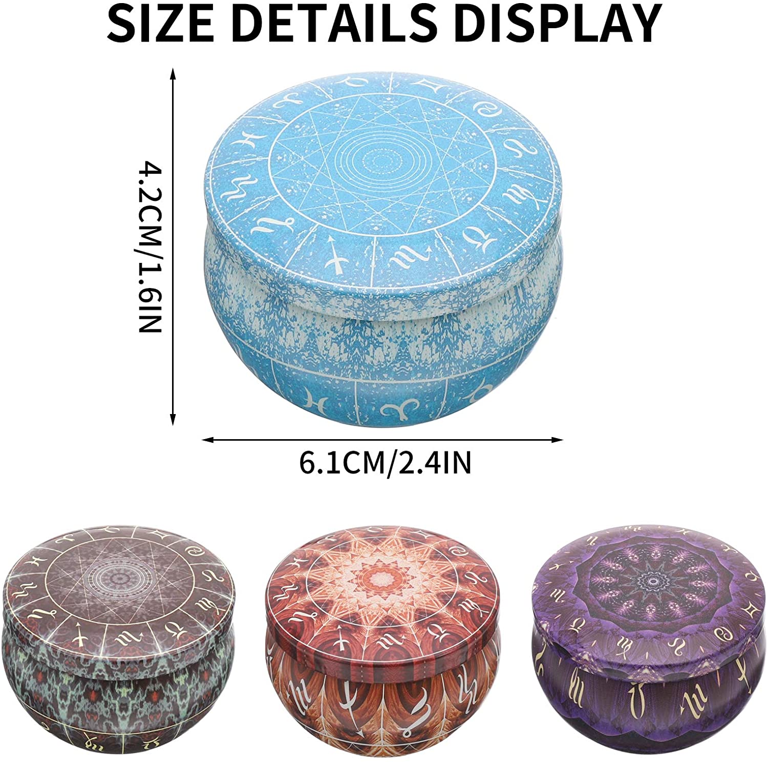 12 pack Candle Tins Round Cand - огляд і ціна Candle Making Jars With Lids