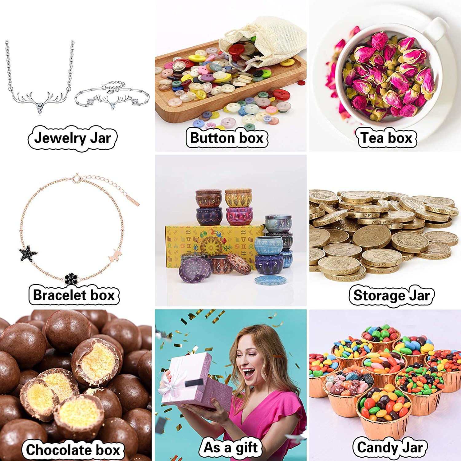 12 pack Candle Tins Round Cand - огляд і ціна Candle Making Jars With Lids