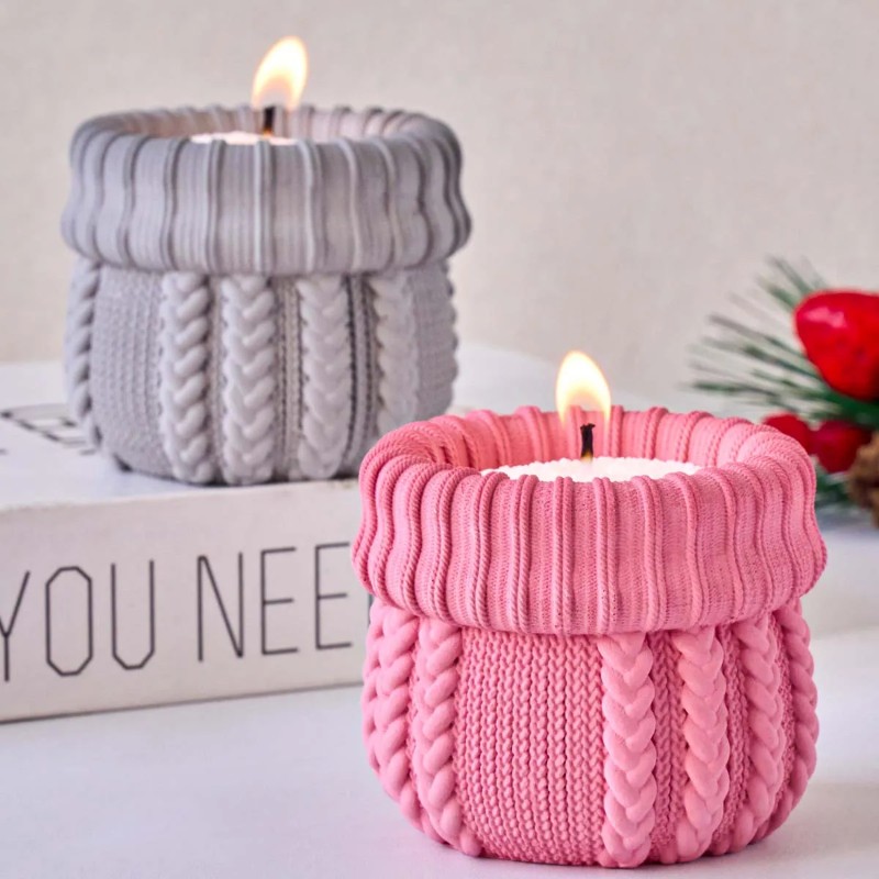Knitted Yarn Candle Jar Silico - огляд і ціна Candle Making Yarn