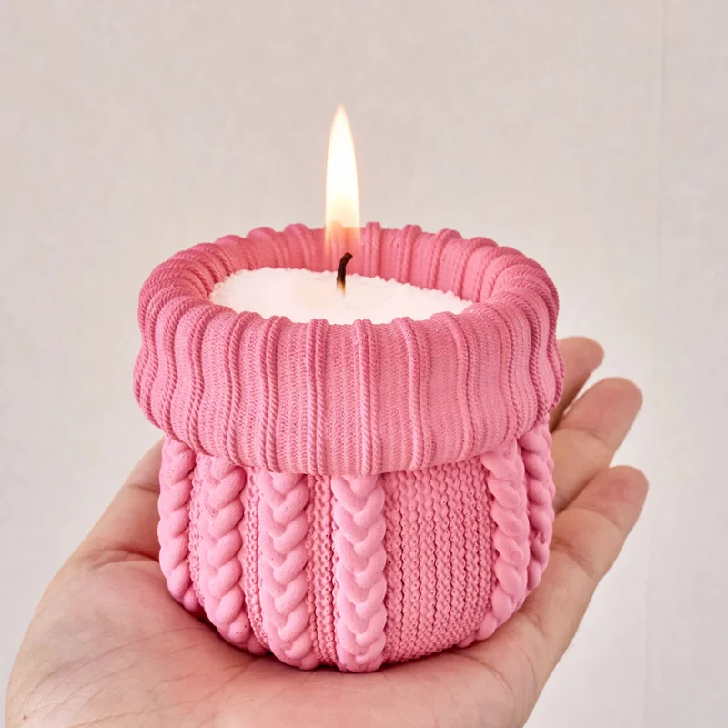 Knitted Yarn Candle Jar Silico - огляд і ціна Candle Making Yarn