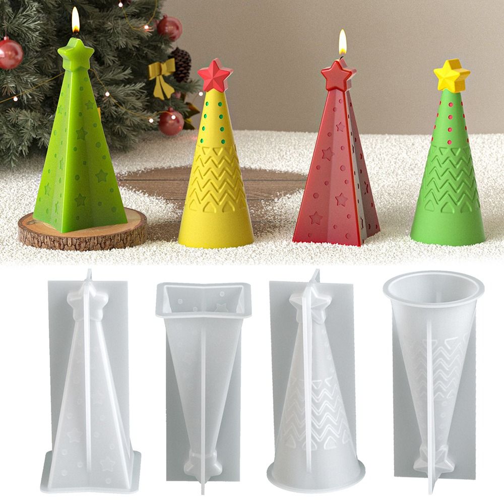 Silicone Christmas Cone Candle - огляд і ціна Candle Making Kit Xmas