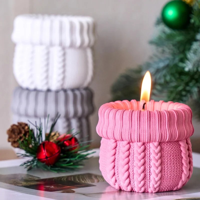 Knitted Yarn Candle Jar Silico - огляд і ціна Candle Making Yarn