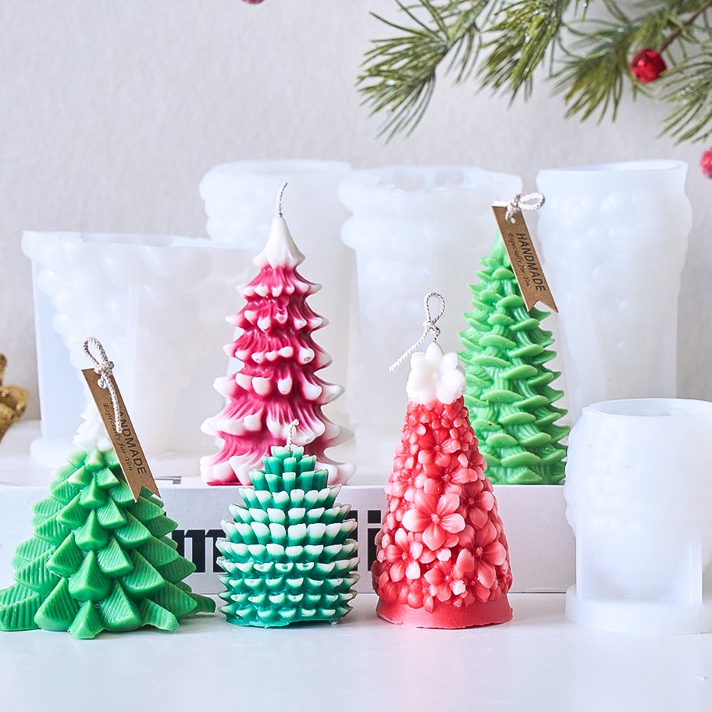 DIY Christmas Tree Silicone Ca - огляд і ціна Xmas Candle Making