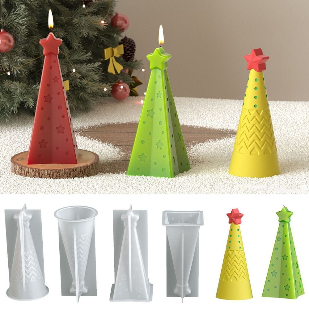 Silicone Christmas Cone Candle - огляд і ціна Candle Making Kit Xmas