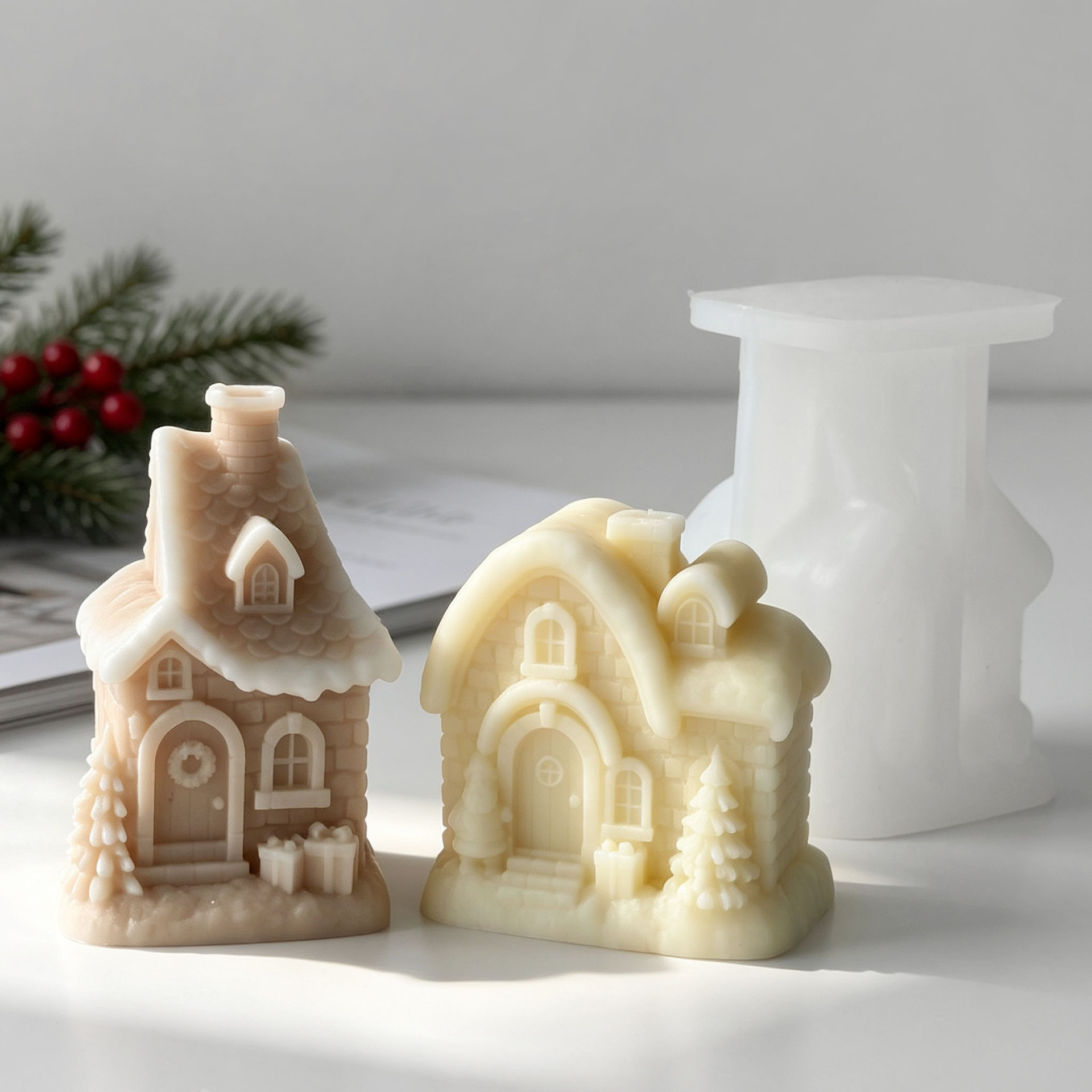 Christmas Snow House Silicone  - огляд і ціна Xmas Candle Making