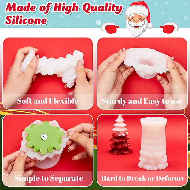 3D Tree Shaped Candle Silicone - огляд і ціна Xmas Candle Making