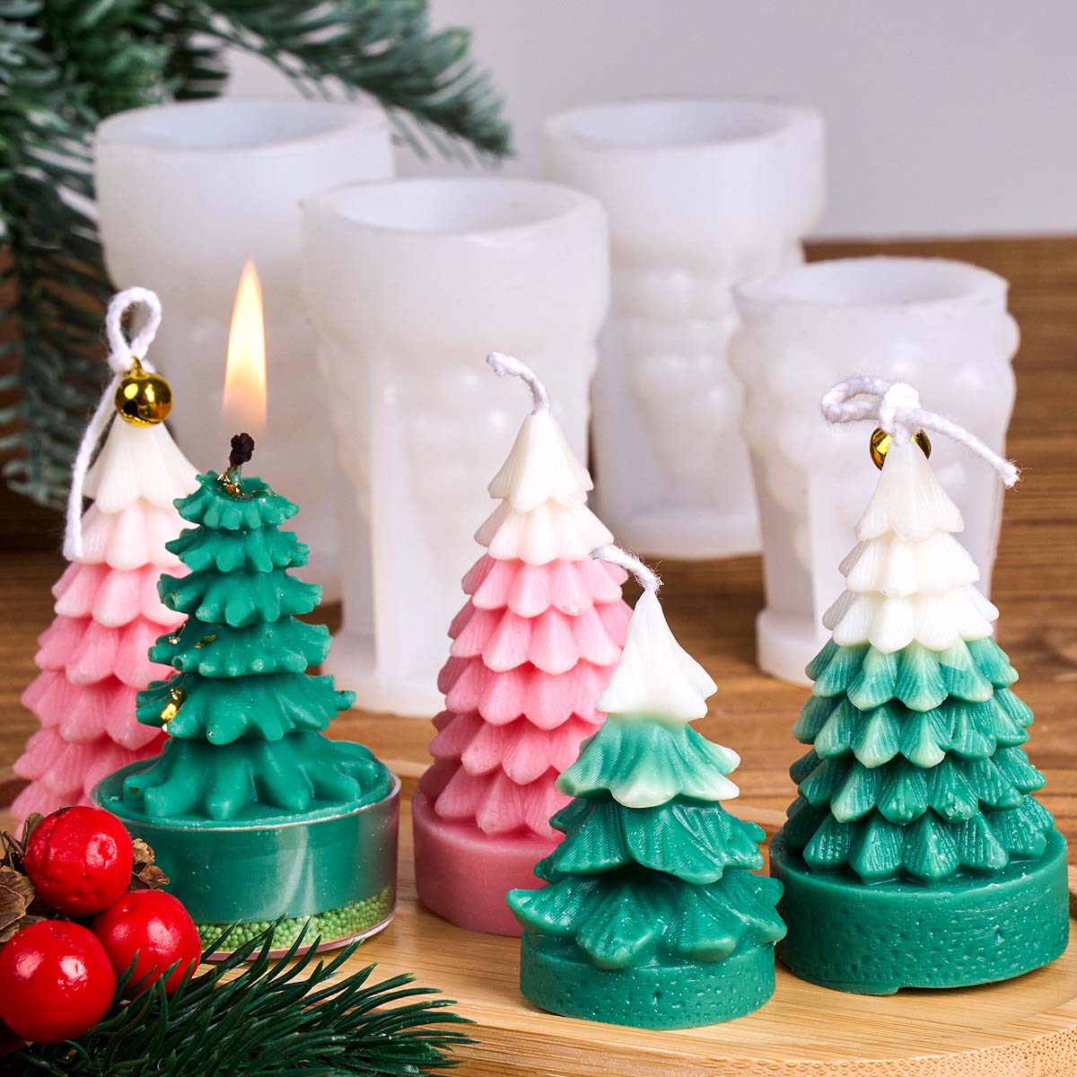 3D Christmas Tree Silicone Can - огляд і ціна Xmas Candle Making